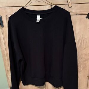 Spanx Air essentials Black Crewneck Sweatshirt Sz M new